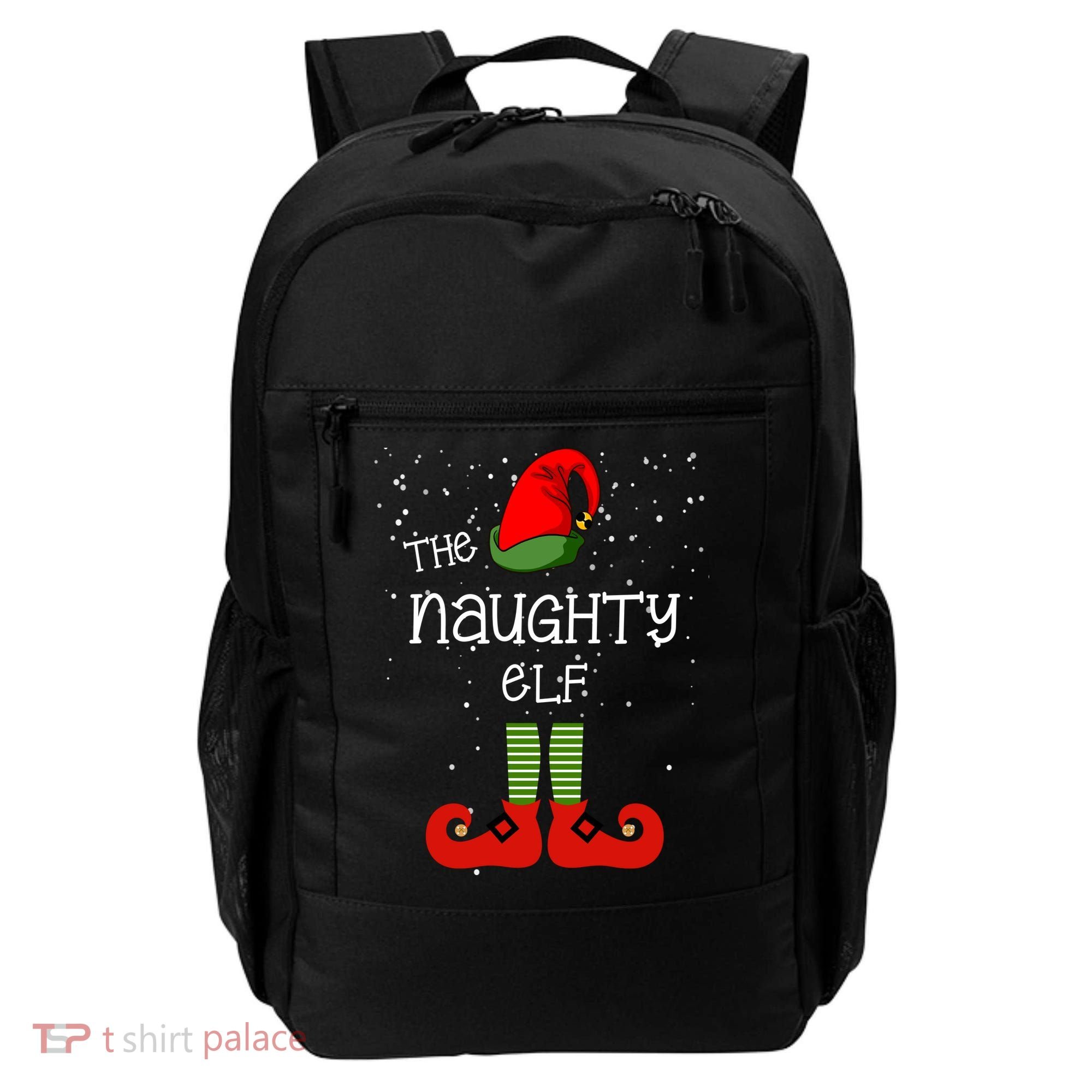 The Naughty Elf Funny XMas Matching Christmas Backpack