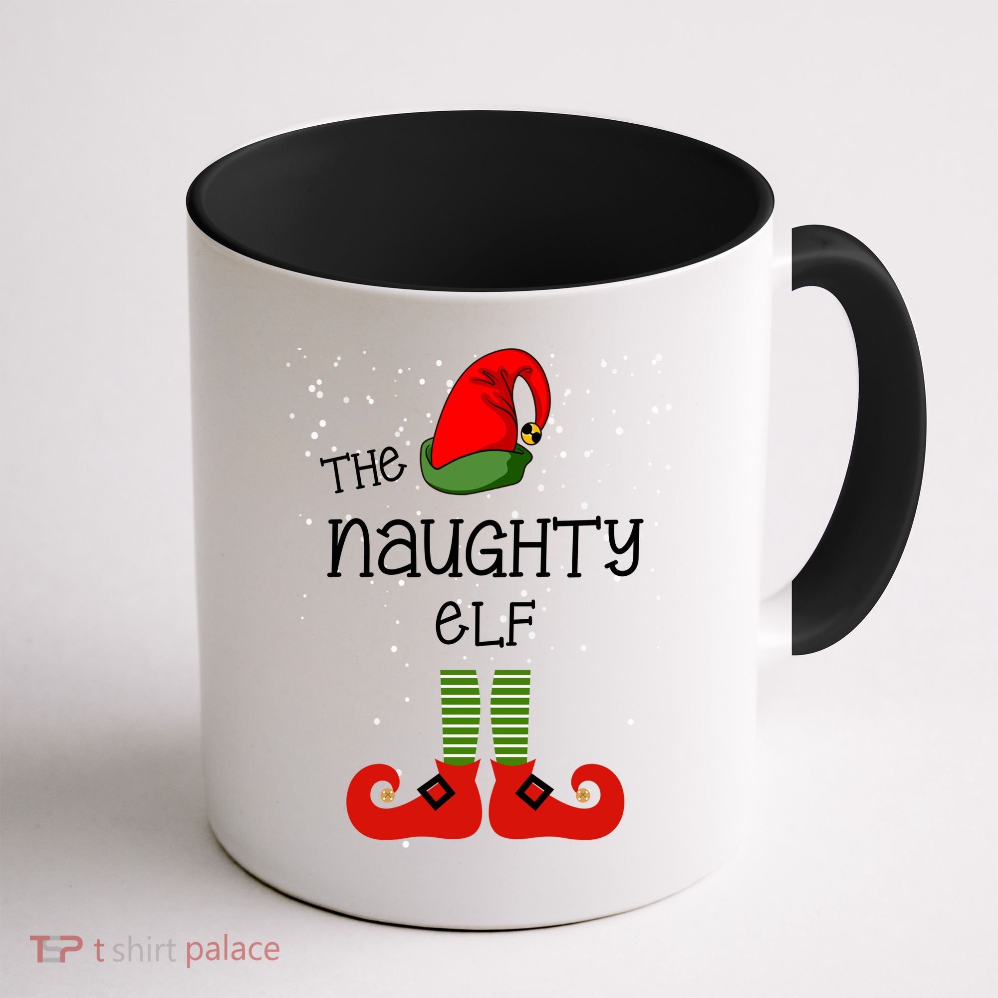 The Naughty Elf Funny XMas Matching Christmas Coffee Mug