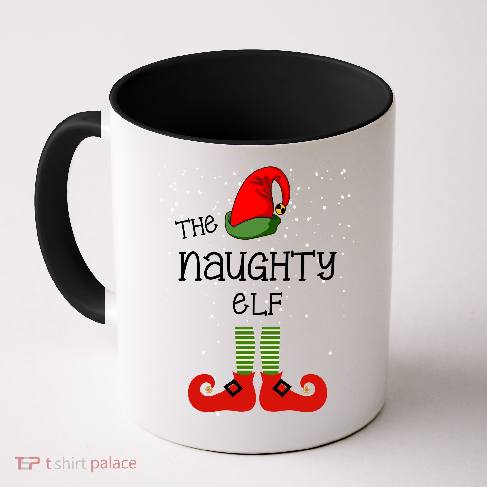 The Naughty Elf Funny XMas Matching Christmas Coffee Mug