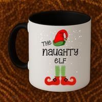 The Naughty Elf Funny XMas Matching Christmas Coffee Mug thumb 2