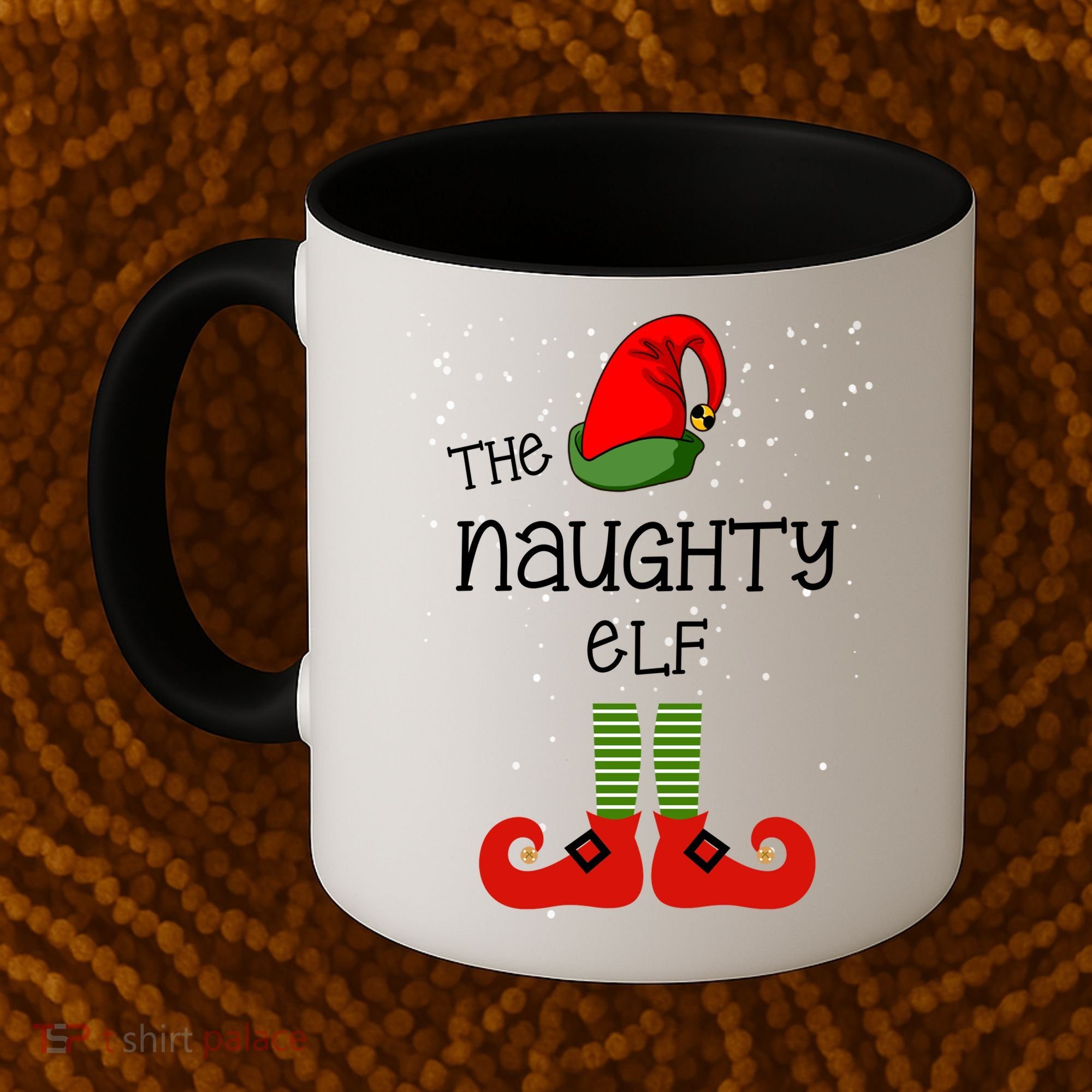 The Naughty Elf Funny XMas Matching Christmas Coffee Mug