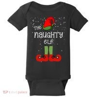 The Naughty Elf Funny XMas Matching Christmas Baby Bodysuit thumb 0