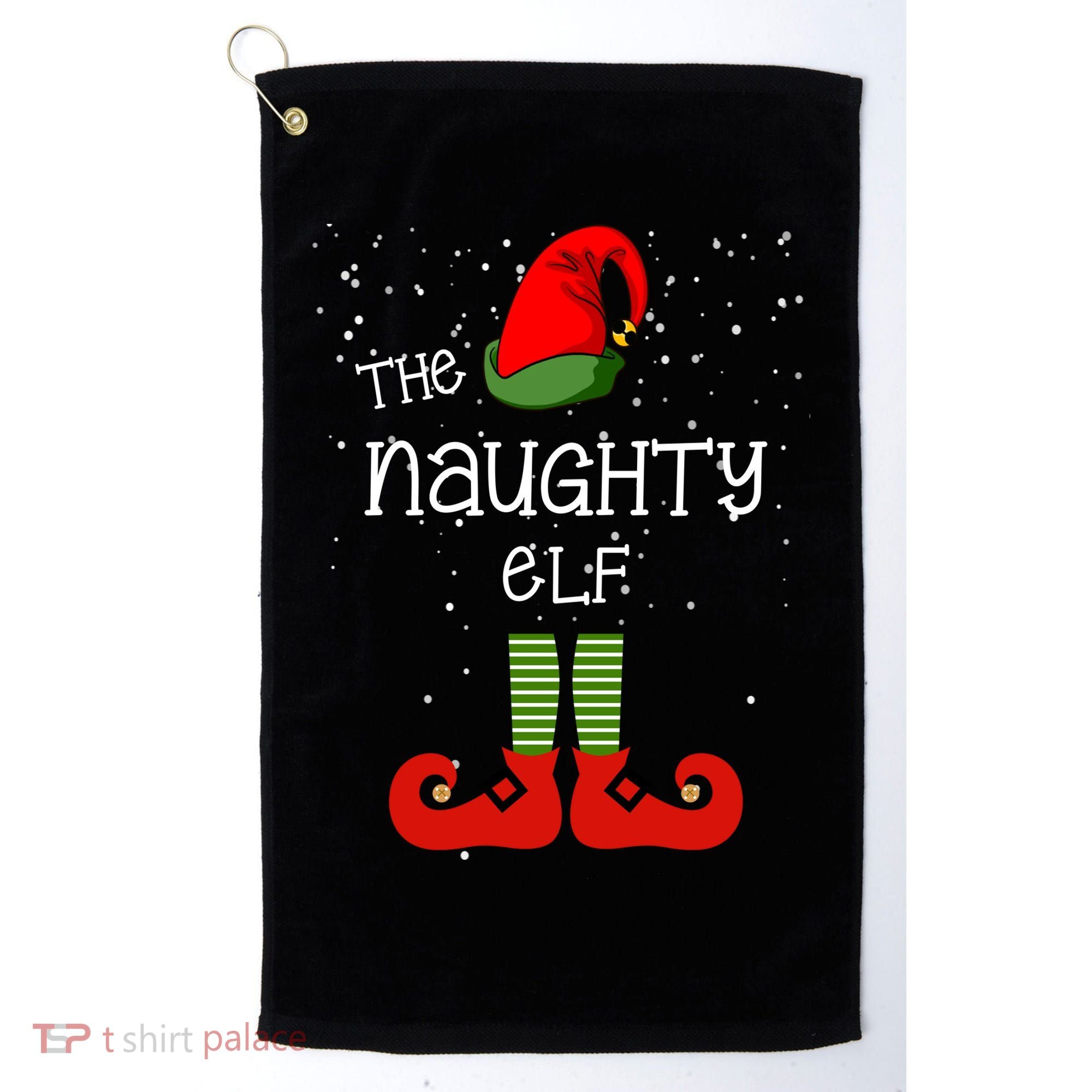 The Naughty Elf Funny XMas Matching Christmas Golf Towel