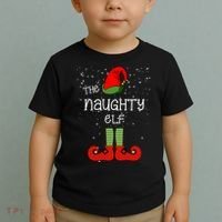 The Naughty Elf Funny XMas Matching Christmas Toddler T-Shirt thumb 2