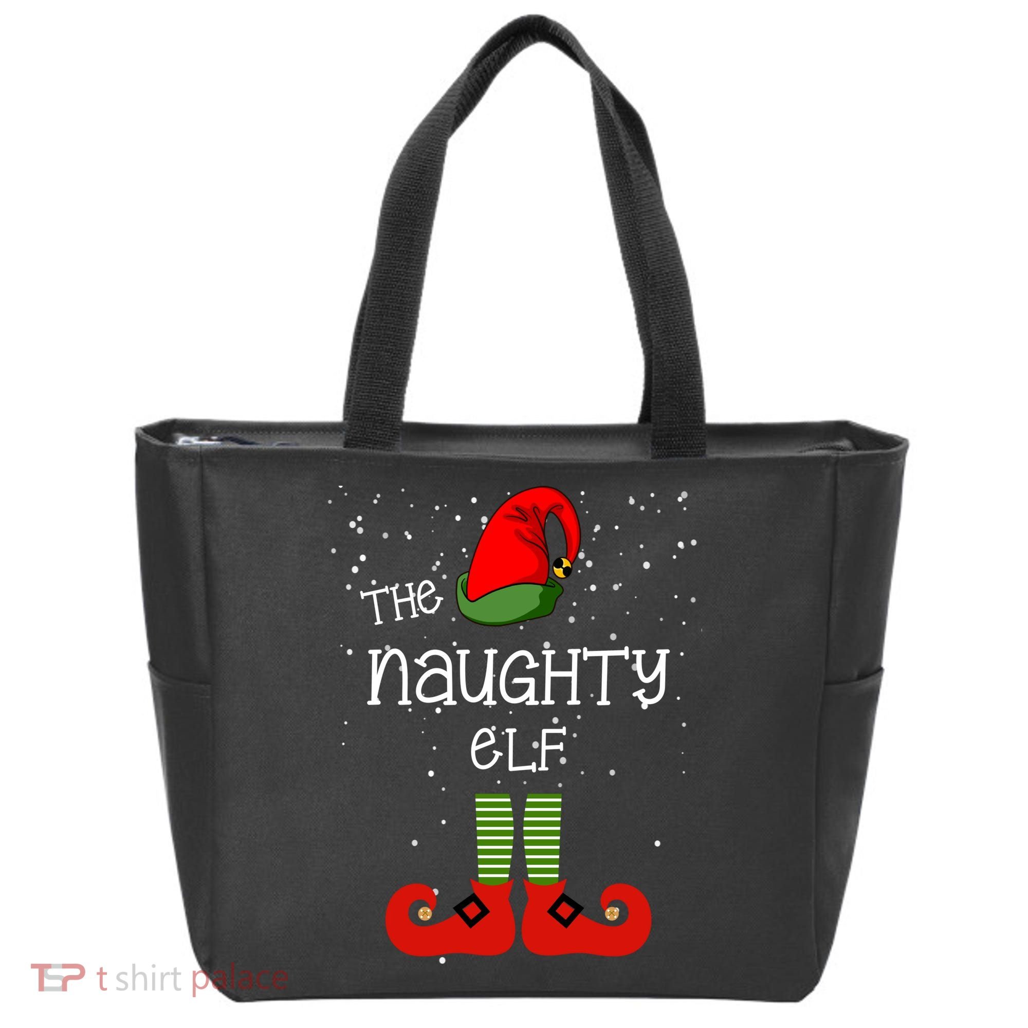 The Naughty Elf Funny XMas Matching Christmas Tote Bag