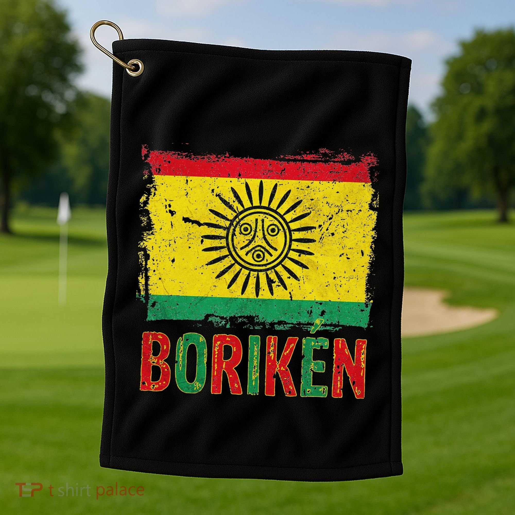 Taino Nation Flag Boriken Borinquen Native American Arawak Golf Towel