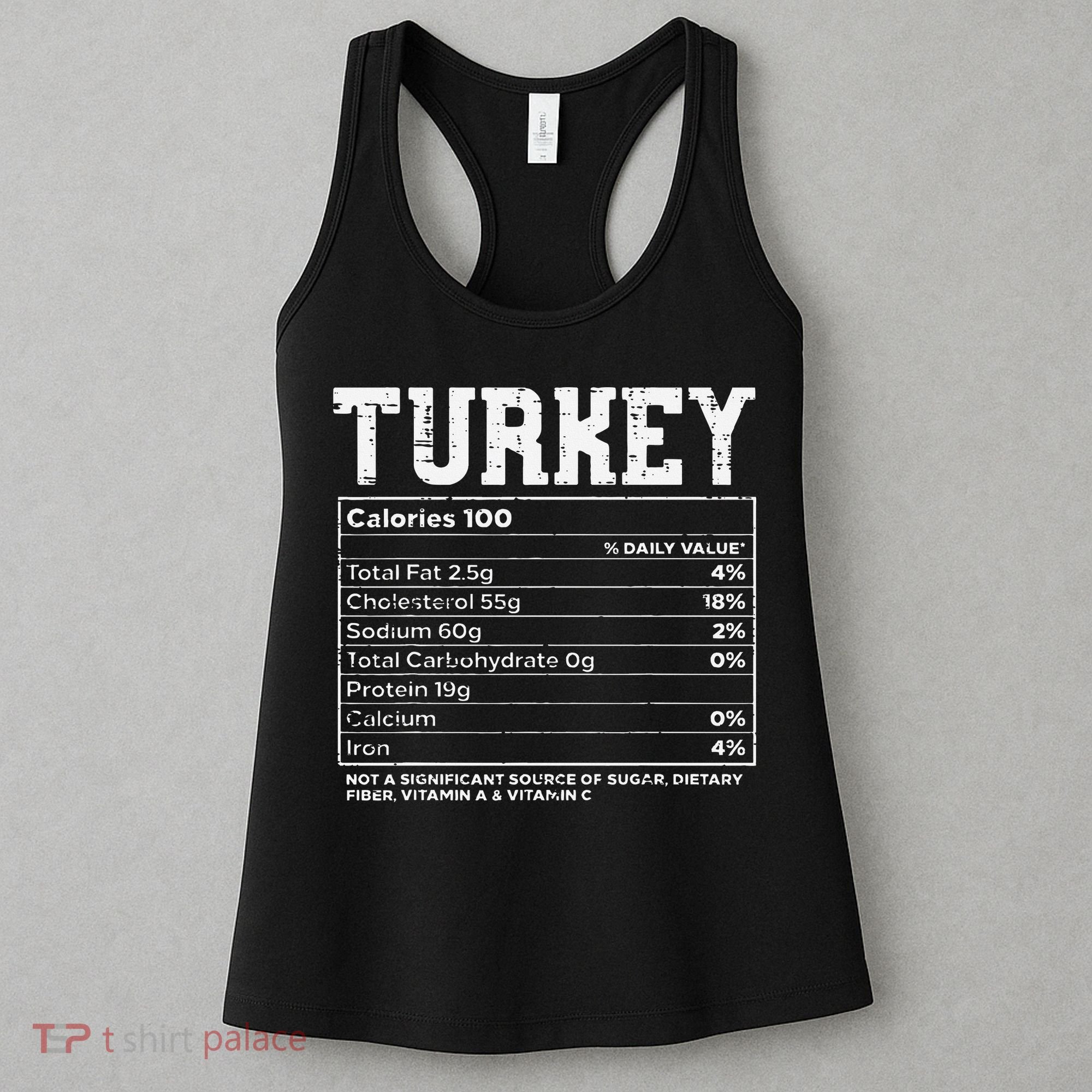 Turkey Nutritional Facts Thanksgiving Food Recipe Family Women's Tank Top