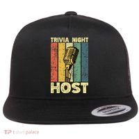 Trivia Night For Trivia Night Emcee Player Host Game Night Flat Bill Trucker Hat thumb 0
