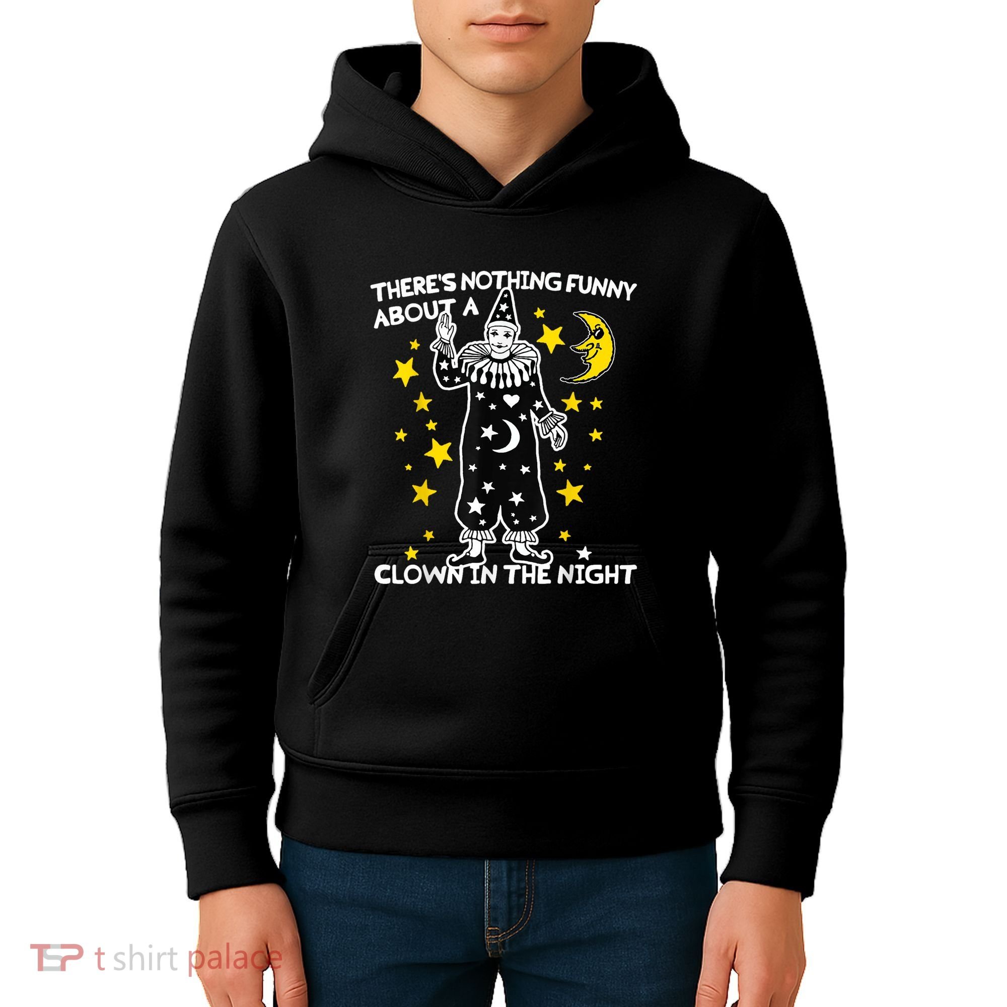 ThereS Nothing Funny About A Clown In The Night Kids Hoodie