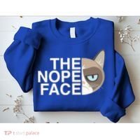 The Nope Face Funny Lazy Cat Joke Gift For Men And Women Gift Sweatshirt thumb 2