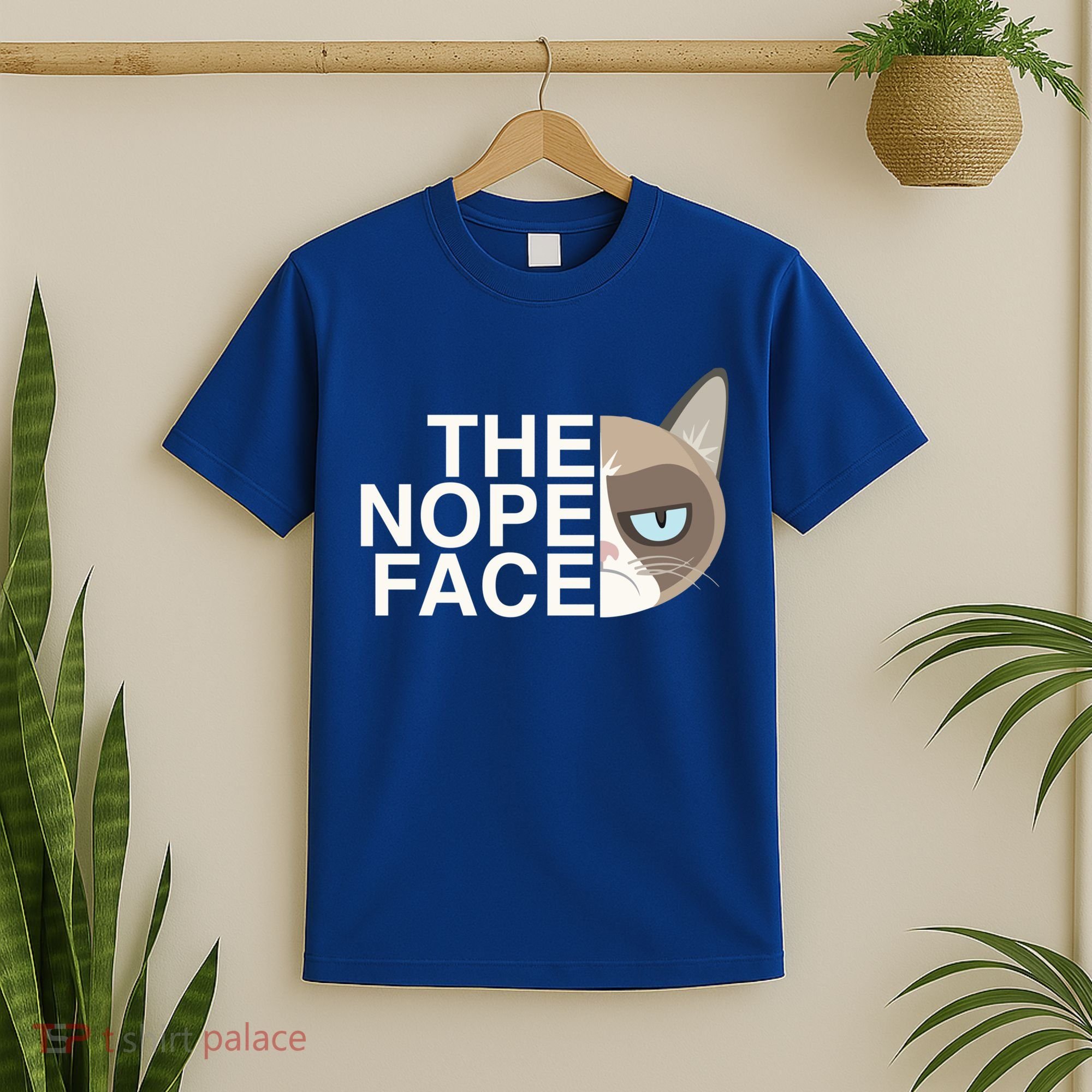 The Nope Face Funny Lazy Cat Joke Gift For Men And Women Gift T-Shirt