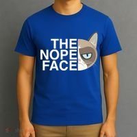 The Nope Face Funny Lazy Cat Joke Gift For Men And Women Gift T-Shirt thumb 3