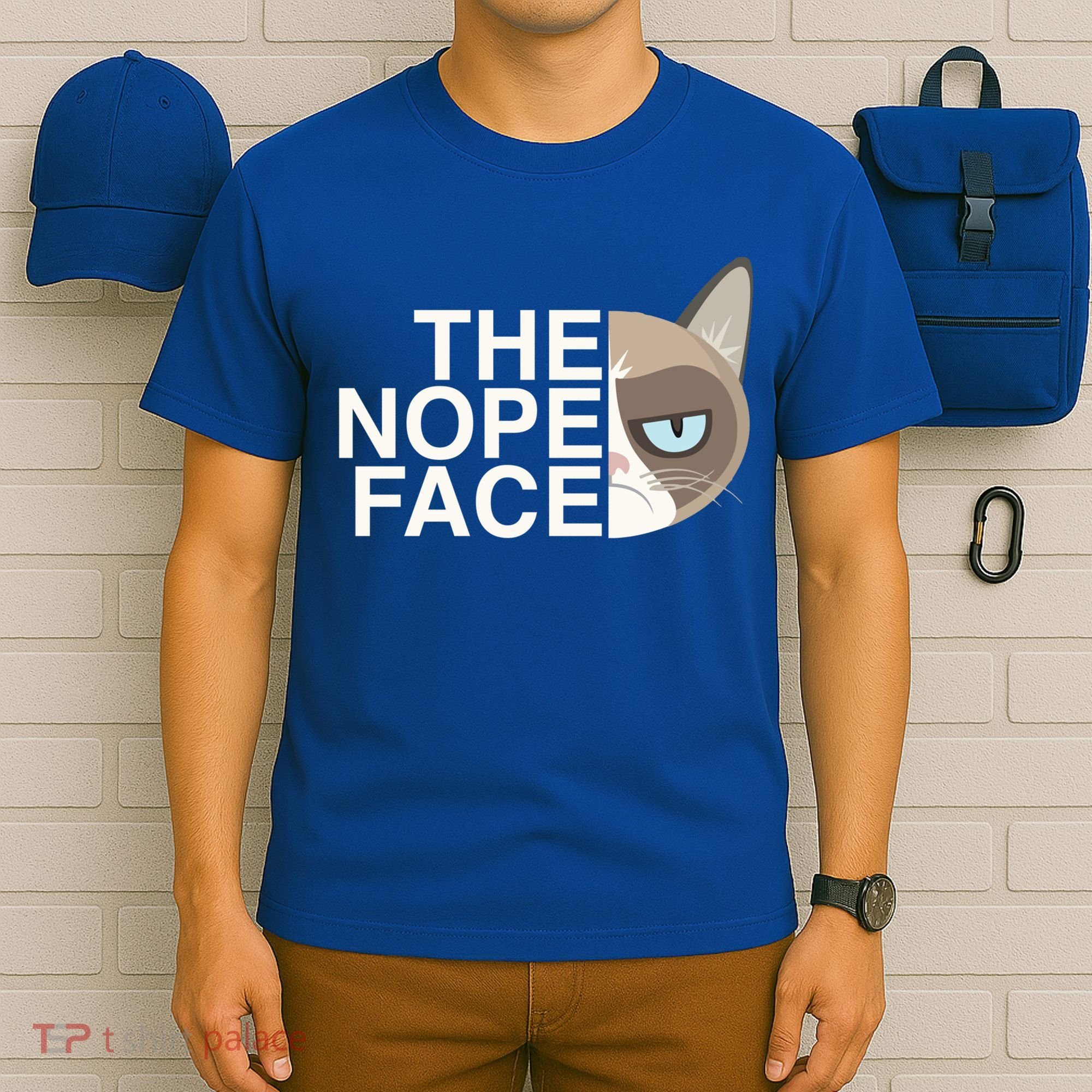 The Nope Face Funny Lazy Cat Joke Gift For Men And Women Gift T-Shirt