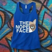 The Nope Face Funny Lazy Cat Joke Gift For Men And Women Gift Women's Tank Top thumb 3