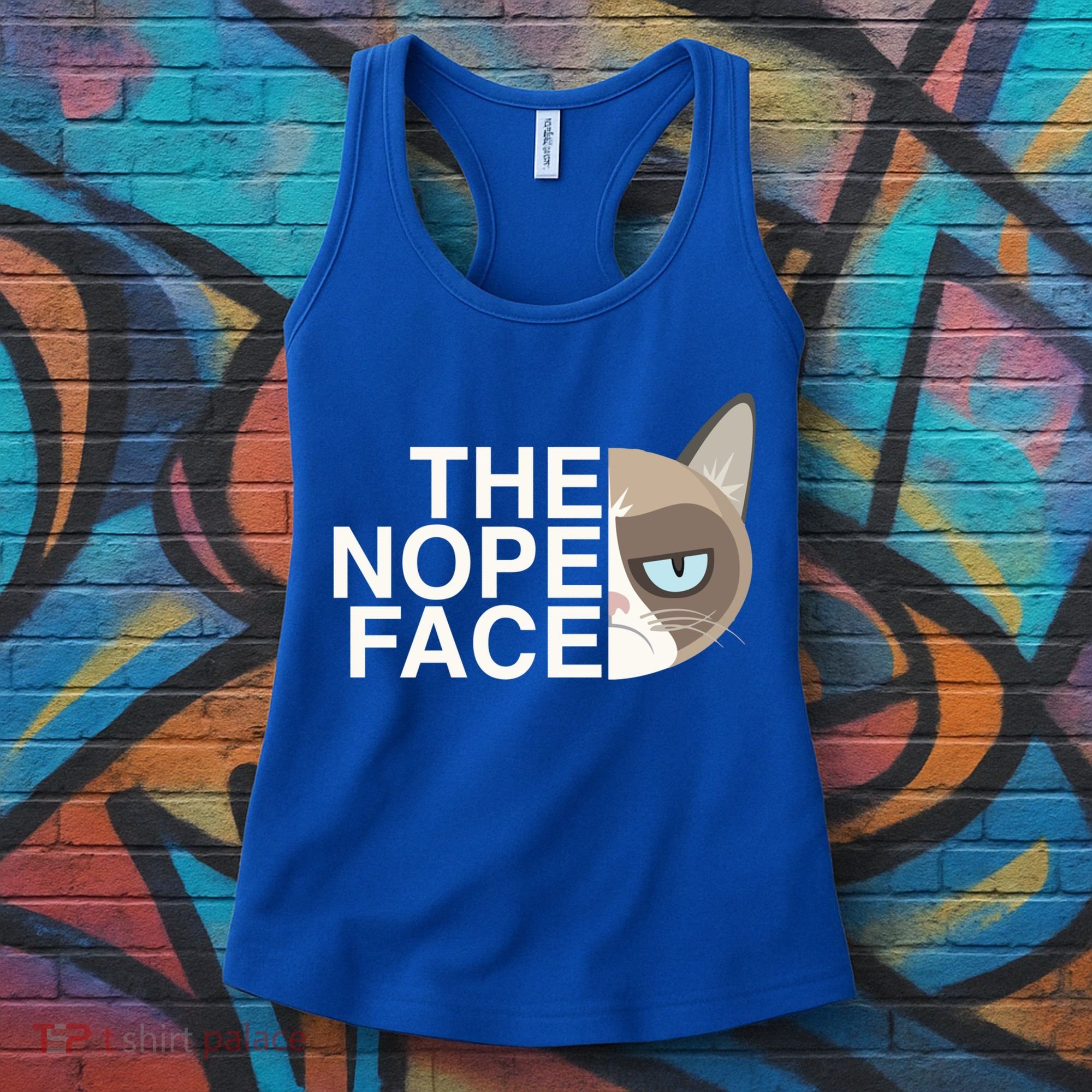The Nope Face Funny Lazy Cat Joke Gift For Men And Women Gift Women's Tank Top