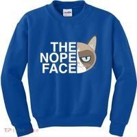 The Nope Face Funny Lazy Cat Joke Gift For Men And Women Gift Kids Sweatshirt thumb 0