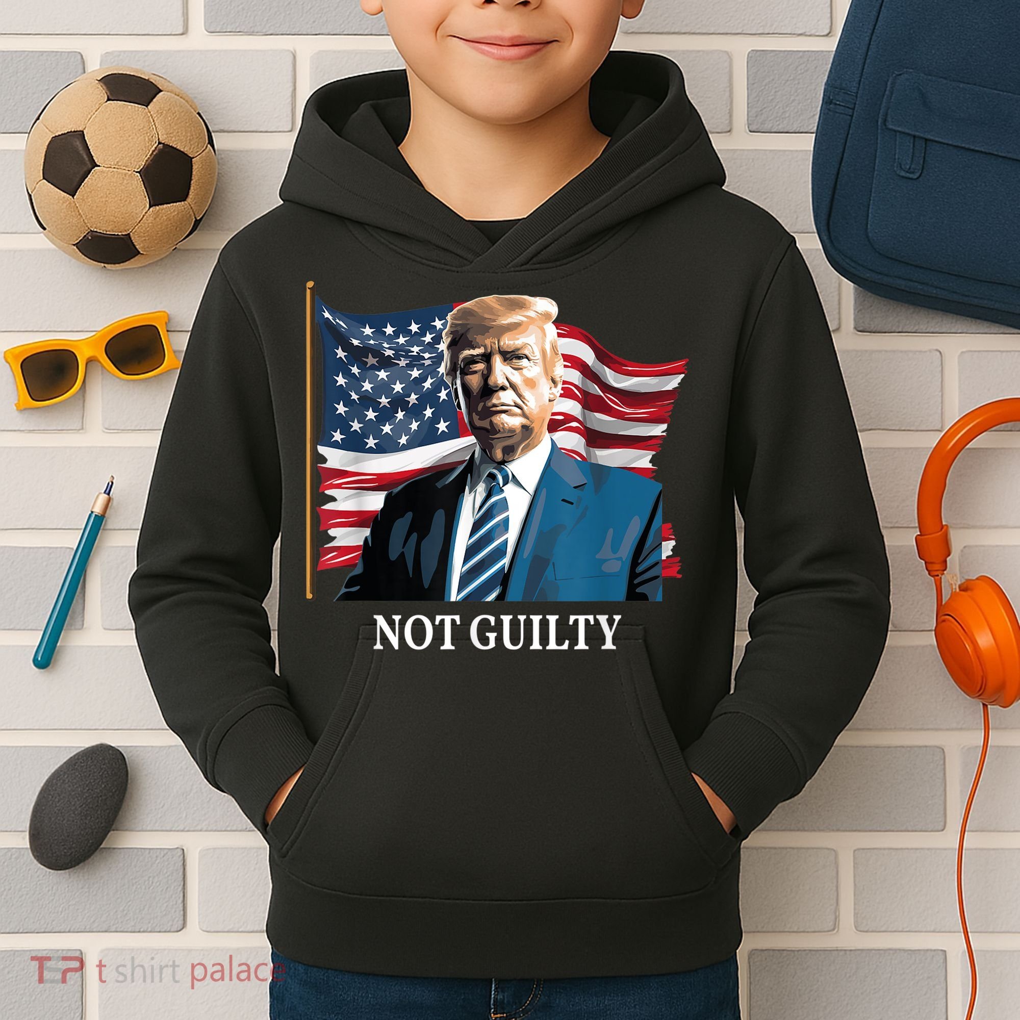 Trump Not Guilty Kids Hoodie