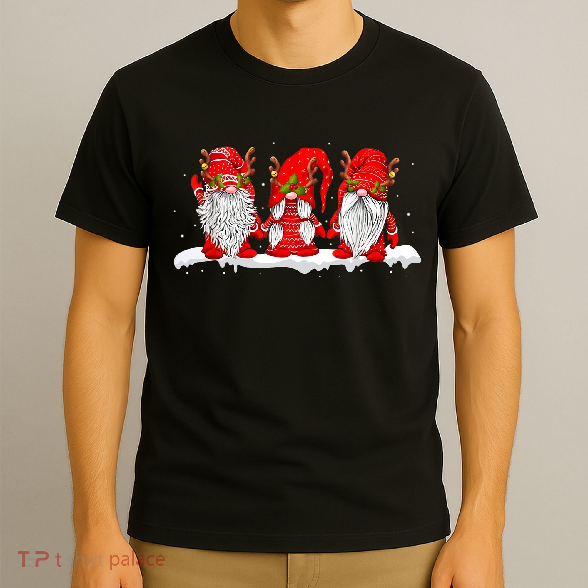 Three Nordic Gnomes Winter Christmas Swedish Elves TShirt T-Shirt