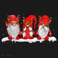Three Nordic Gnomes Winter Christmas Swedish Elves TShirt Women's Hoodie thumb 2