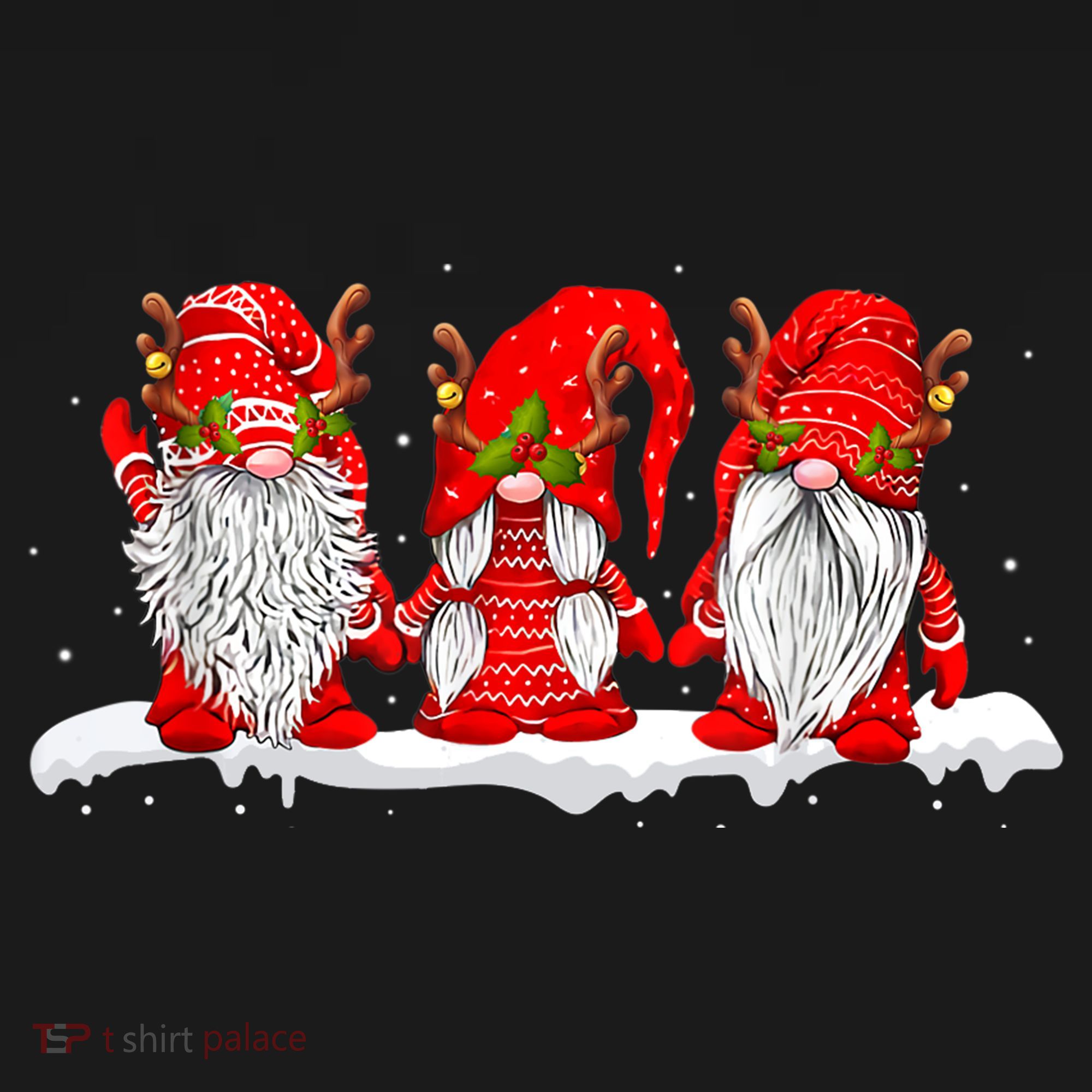 Three Nordic Gnomes Winter Christmas Swedish Elves TShirt Women's Hoodie