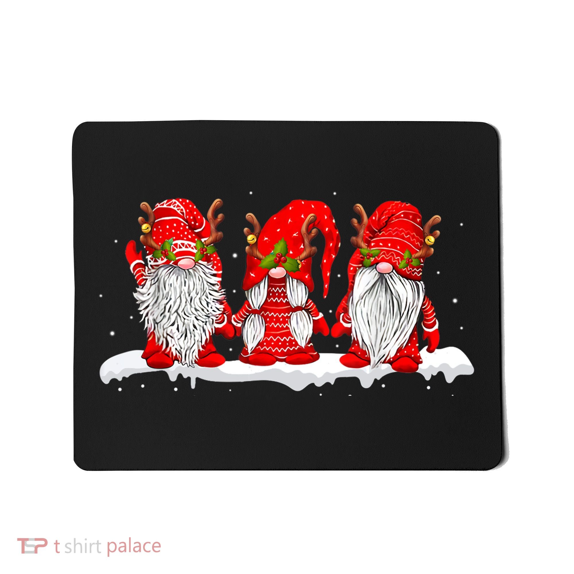Three Nordic Gnomes Winter Christmas Swedish Elves TShirt Mousepad