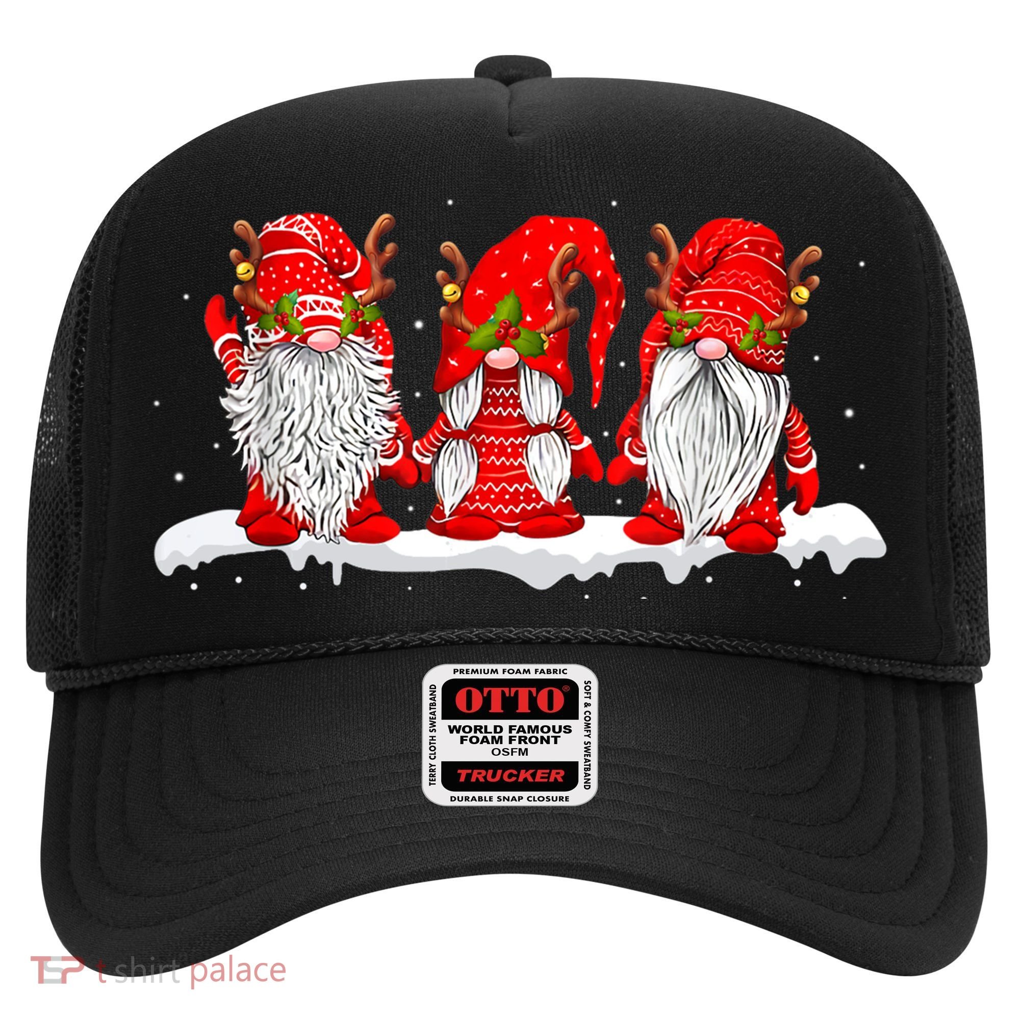 Three Nordic Gnomes Winter Christmas Swedish Elves TShirt Hat