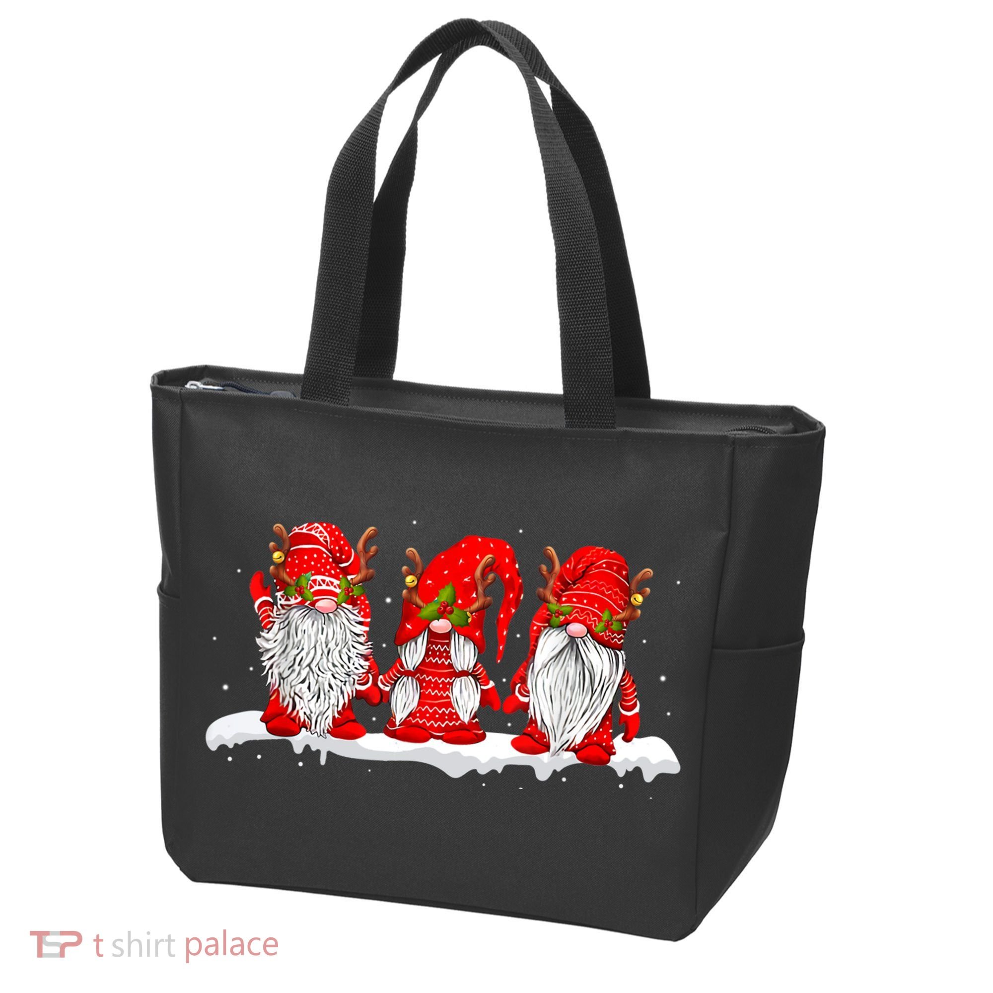 Three Nordic Gnomes Winter Christmas Swedish Elves TShirt Tote Bag