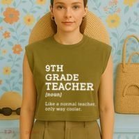 Team Ninth Grade Back To School 9th Grade Teacher Student Garment-Dyed Women's Muscle Tee thumb 4