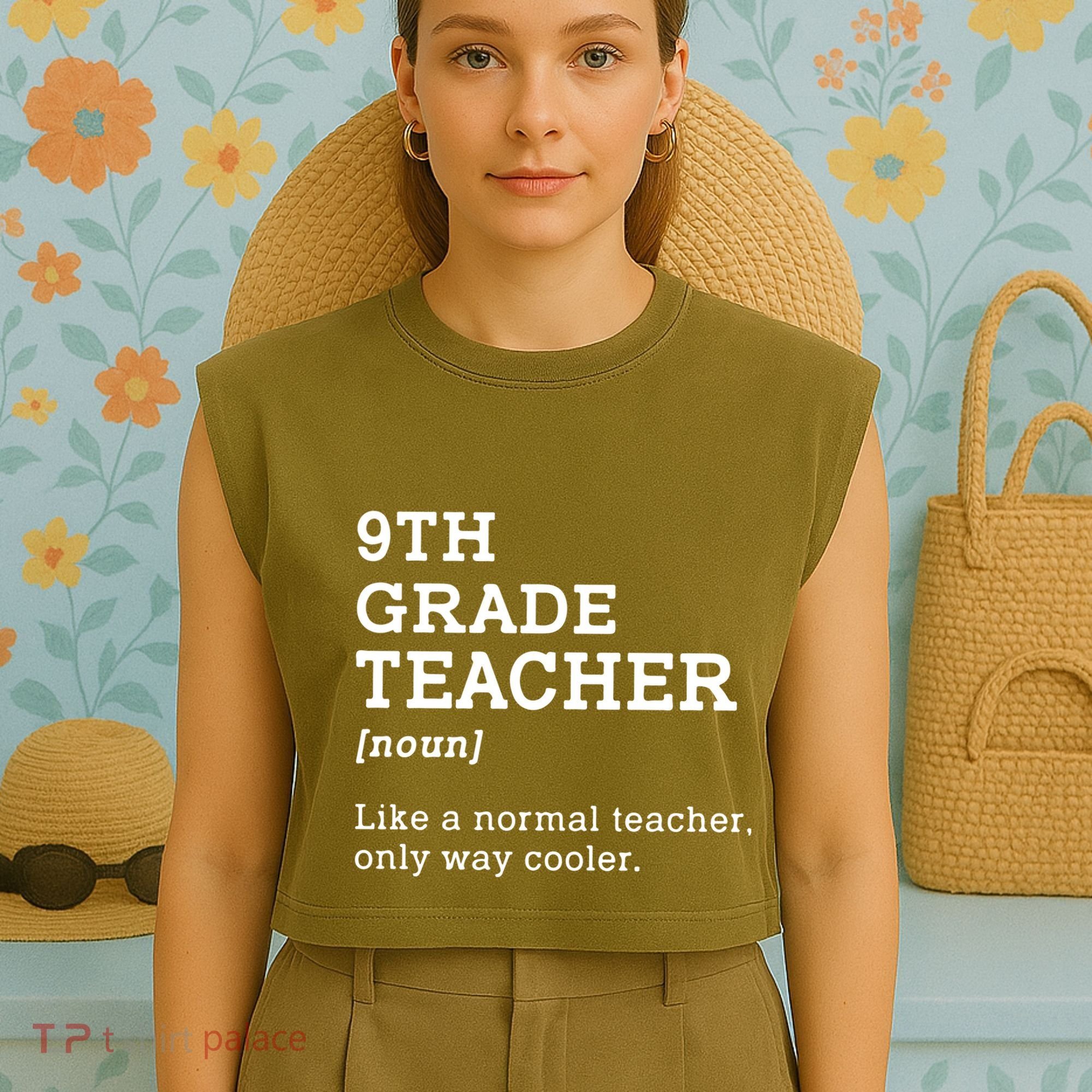 Team Ninth Grade Back To School 9th Grade Teacher Student Garment-Dyed Women's Muscle Tee