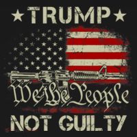 Trump Not Guilty, Free Trump We The People American Flag T-Shirt thumb 7