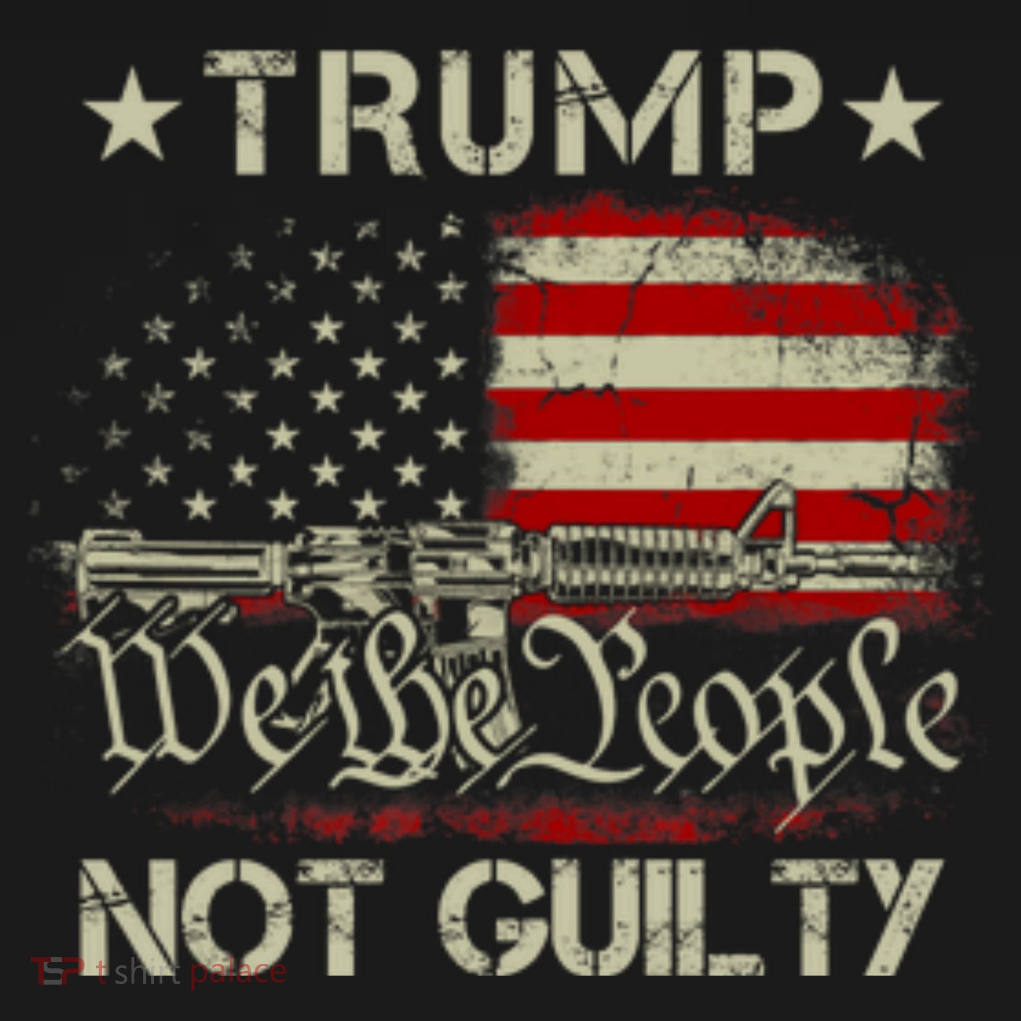 Trump Not Guilty, Free Trump We The People American Flag Ornament