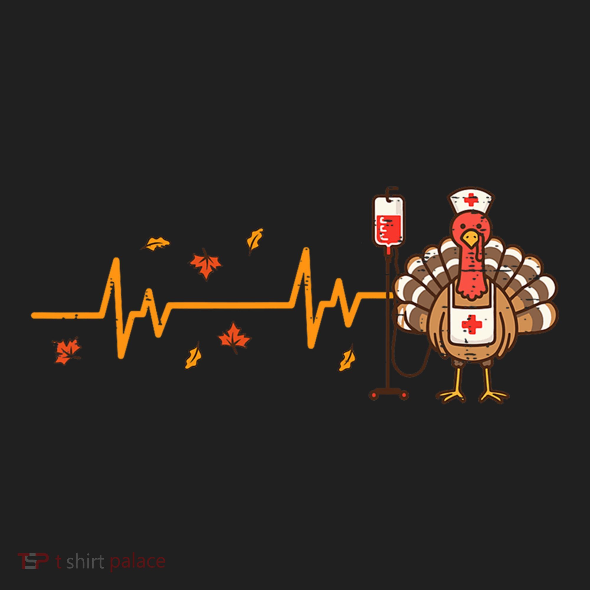 Thanksgiving Nurse Heartbeat Turkey Fall Women's Sweatshirt