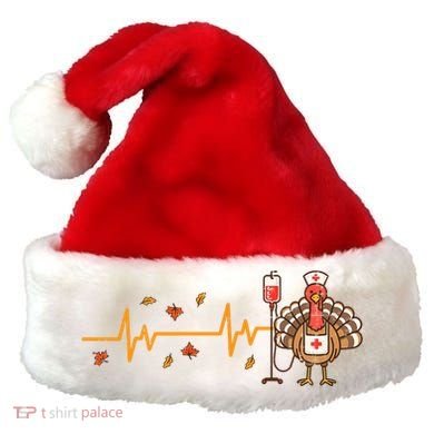 Thanksgiving Nurse Heartbeat Turkey Fall Santa Hat