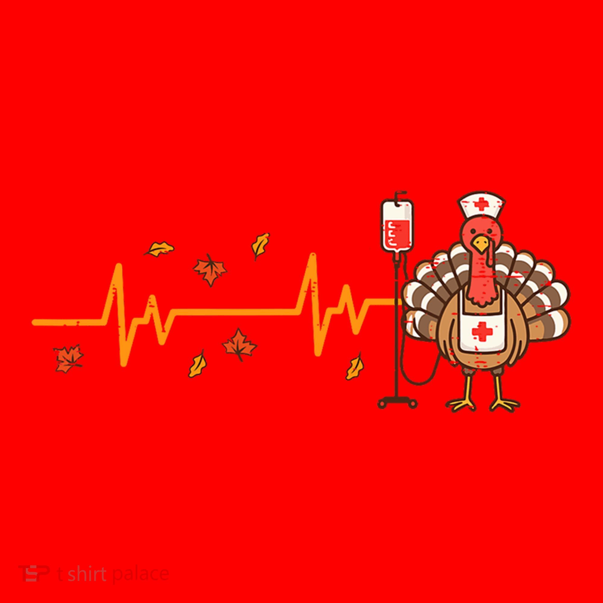 Thanksgiving Nurse Heartbeat Turkey Fall Santa Hat