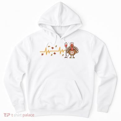 Thanksgiving Nurse Heartbeat Turkey Fall Hoodie