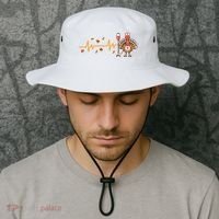 Thanksgiving Nurse Heartbeat Turkey Fall Bucket Hat thumb 2