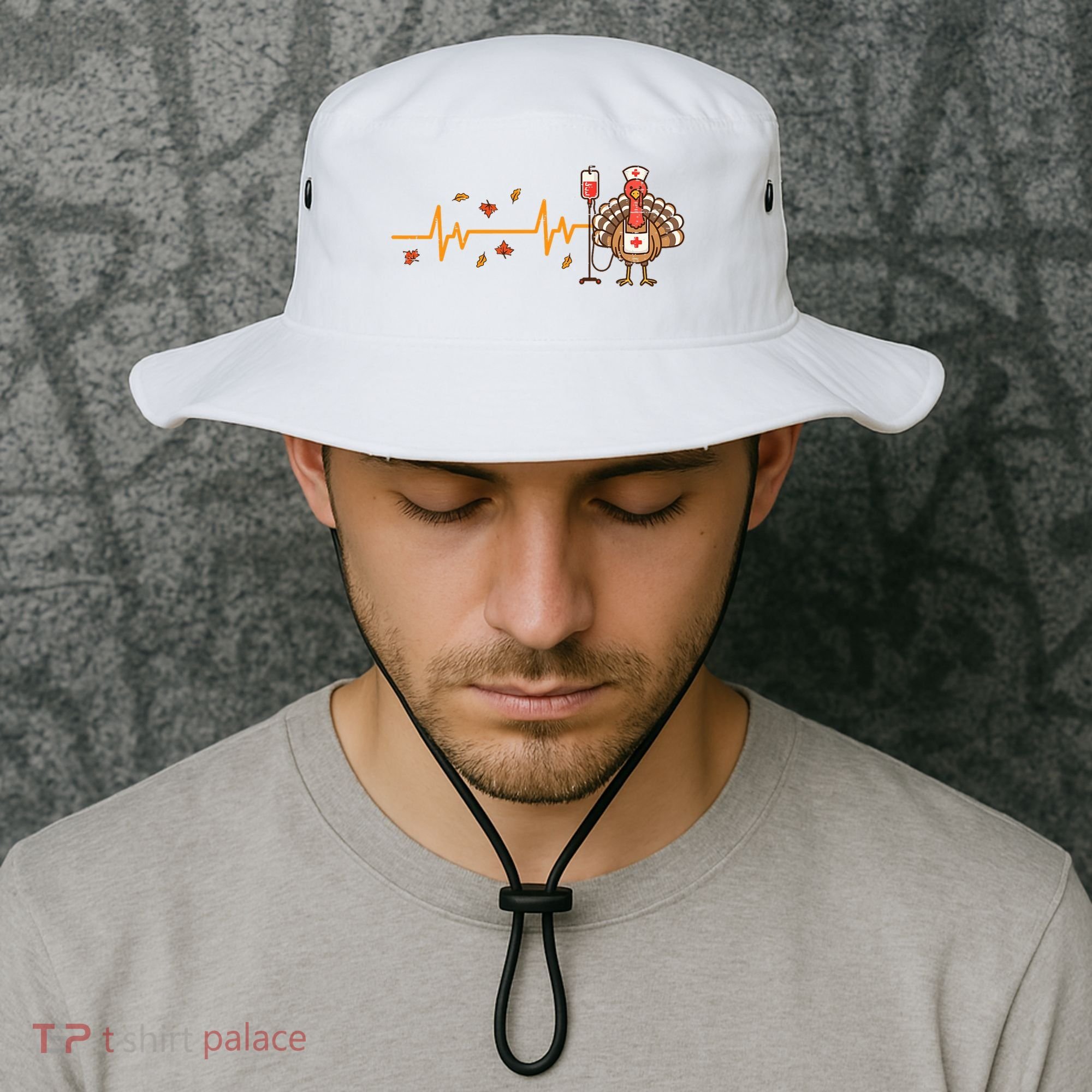 Thanksgiving Nurse Heartbeat Turkey Fall Bucket Hat