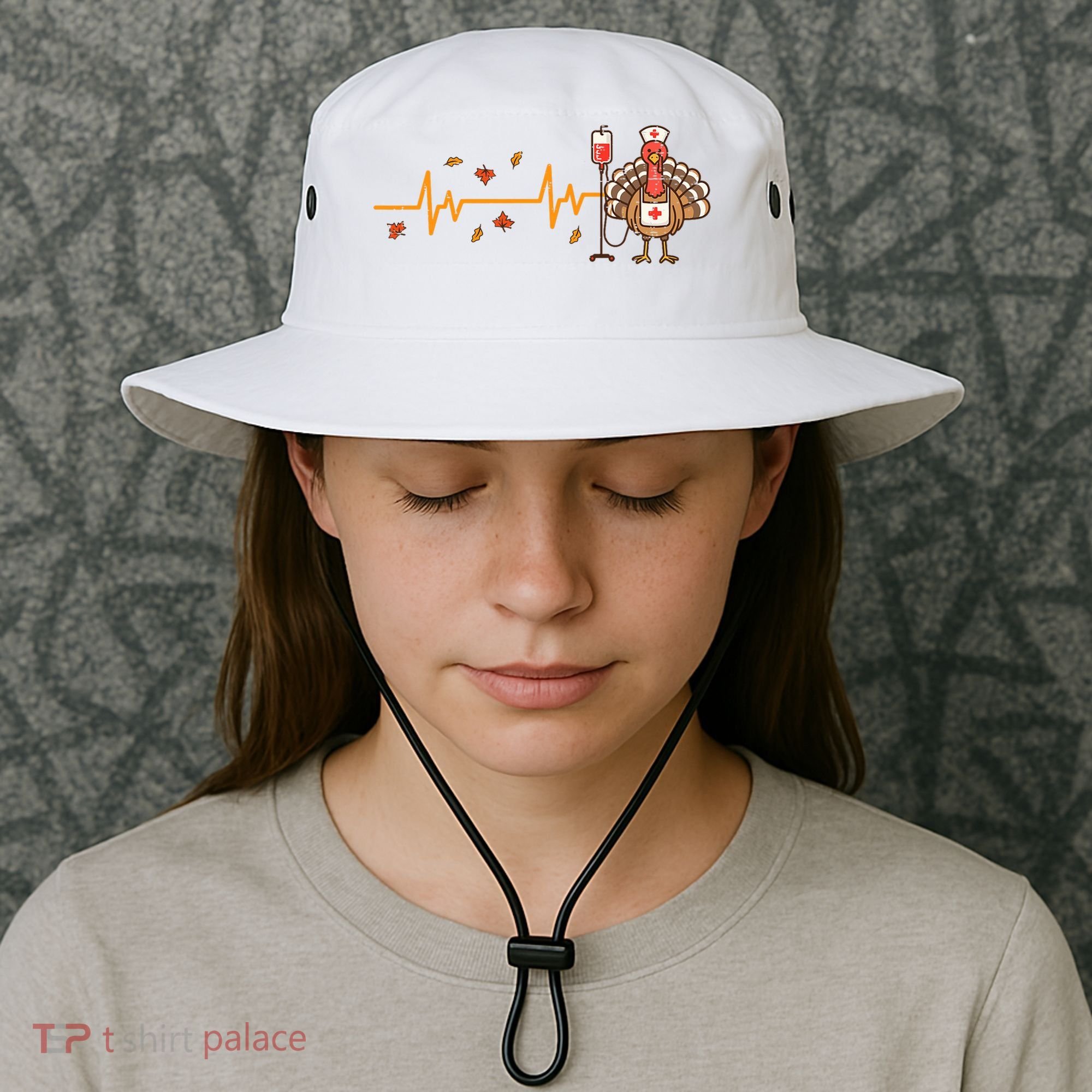 Thanksgiving Nurse Heartbeat Turkey Fall Bucket Hat