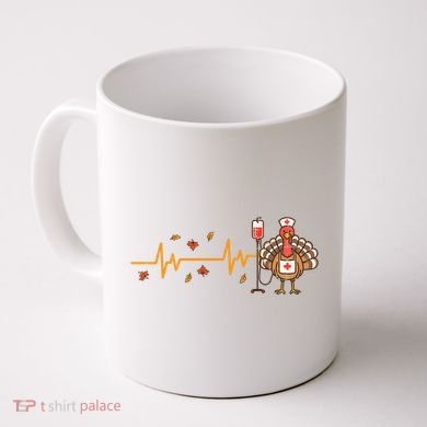 Thanksgiving Nurse Heartbeat Turkey Fall Coffee Mug