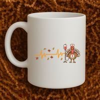 Thanksgiving Nurse Heartbeat Turkey Fall Coffee Mug thumb 2