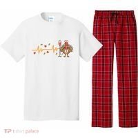 Thanksgiving Nurse Heartbeat Turkey Fall Pajama Set thumb 0
