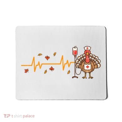 Thanksgiving Nurse Heartbeat Turkey Fall Mousepad