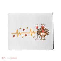 Thanksgiving Nurse Heartbeat Turkey Fall Mousepad thumb 0