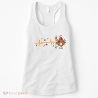 Thanksgiving Nurse Heartbeat Turkey Fall Women's Tank Top thumb 0