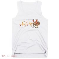 Thanksgiving Nurse Heartbeat Turkey Fall Tank Top thumb 0