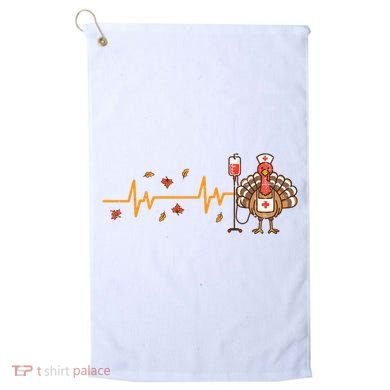 Thanksgiving Nurse Heartbeat Turkey Fall Golf Towel