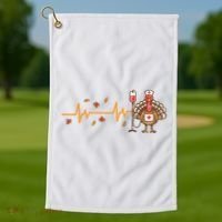 Thanksgiving Nurse Heartbeat Turkey Fall Golf Towel thumb 1