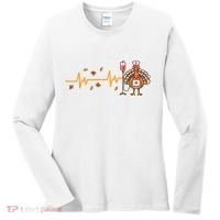 Thanksgiving Nurse Heartbeat Turkey Fall Women's Long Sleeve Shirt thumb 0