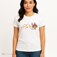 Thanksgiving Nurse Heartbeat Turkey Fall Women's T-Shirt thumb 4