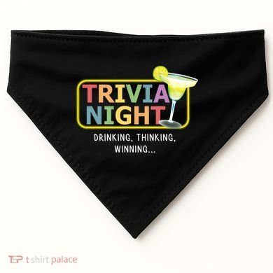 Trivia Night Ing Thinking Winning Quiz Game Cool Gift USA-Made Doggie Bandana
